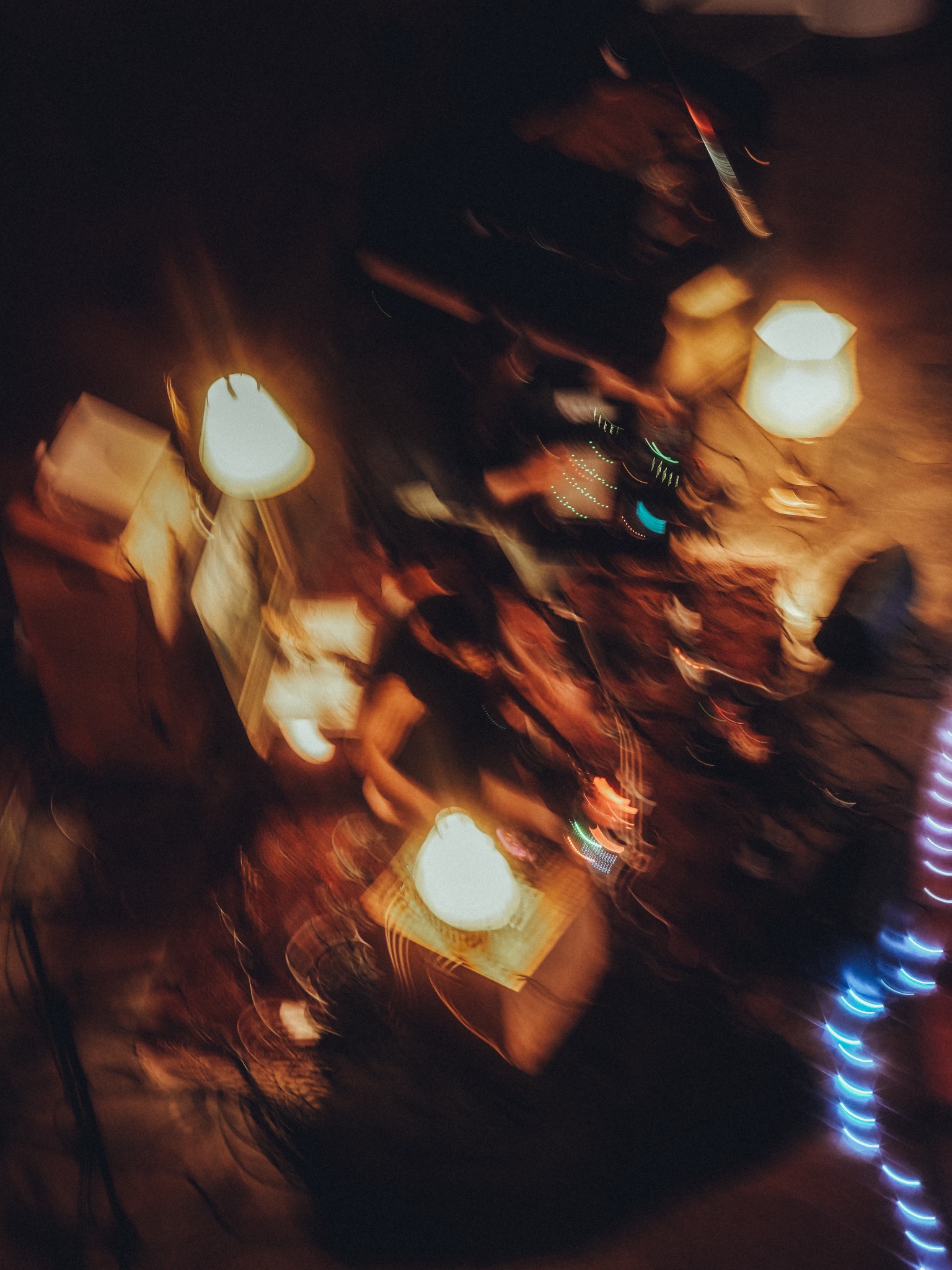 Long exposure photograph from the performance